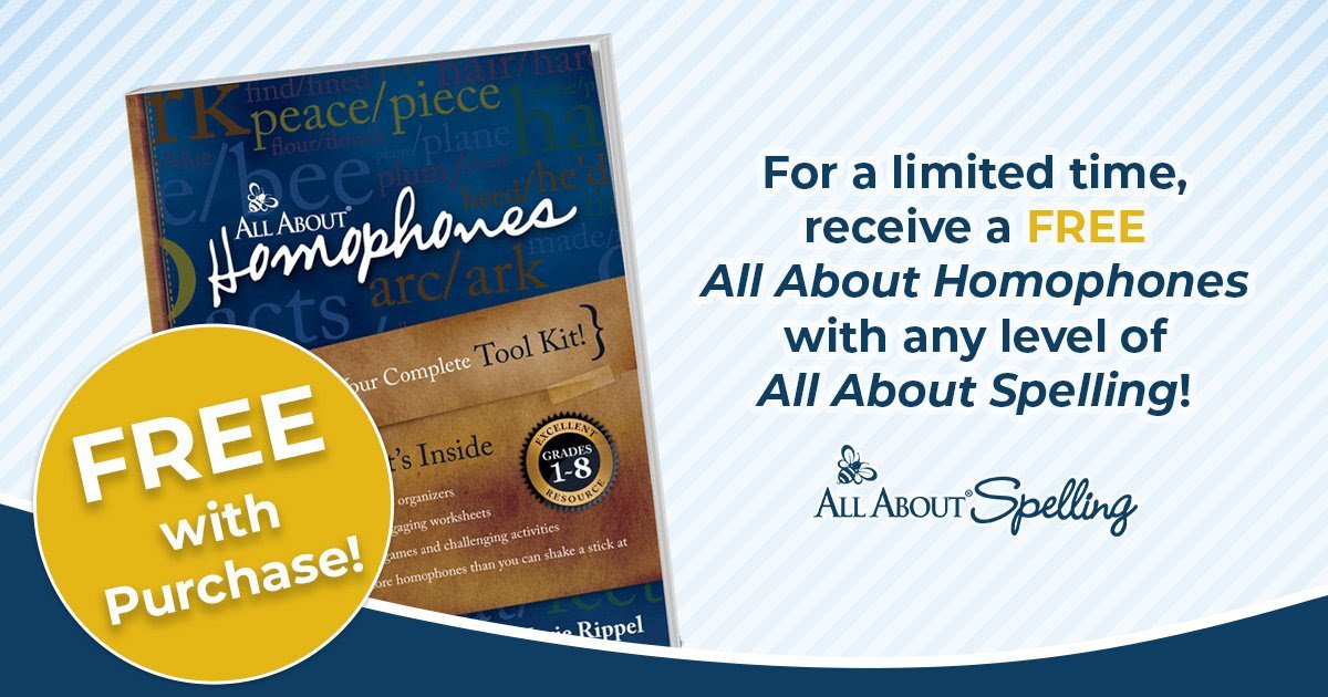 Homophones Free WIth Purchase advertisement.